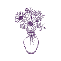 Purple Drawn Flower Icon