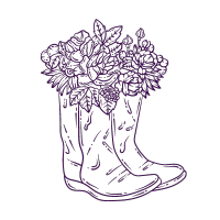 Purple Drawn Flower Icon