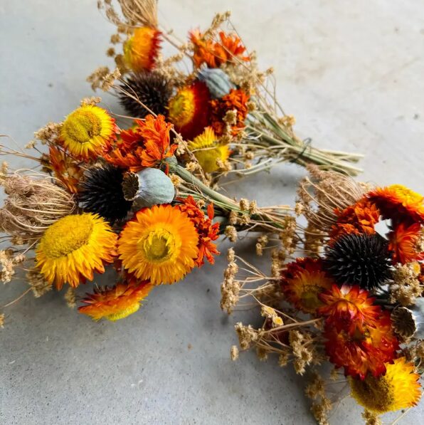 Autumn Harvest colors dried floral mini bouquet