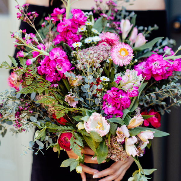 Winter Bouquet Hot Pink and Jewel Tones