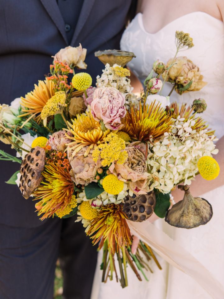 flower and dried flower bouquet