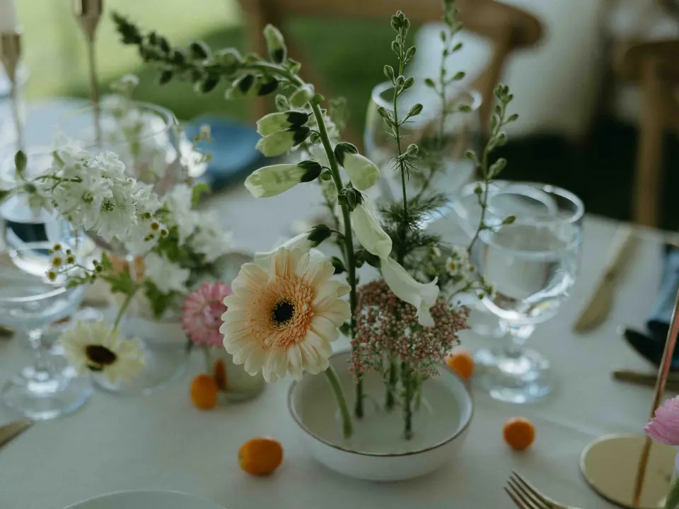 Floral Bud Arrangement on a Rectangle Table
