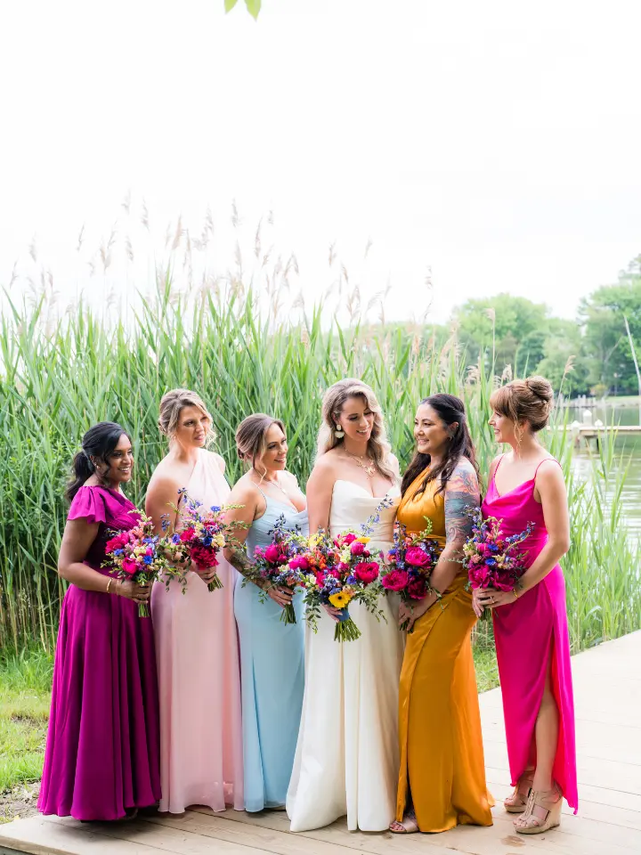 Colorful bridesmaid bouquets