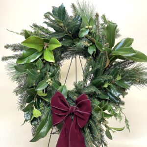 Holly Camelia Magnolia Wreath with bow